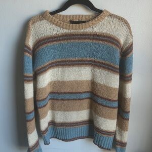Vintage Striped Blue and Tan Sweater